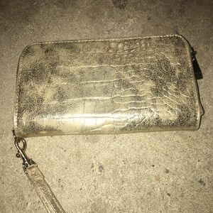 Gold fake skin wallet